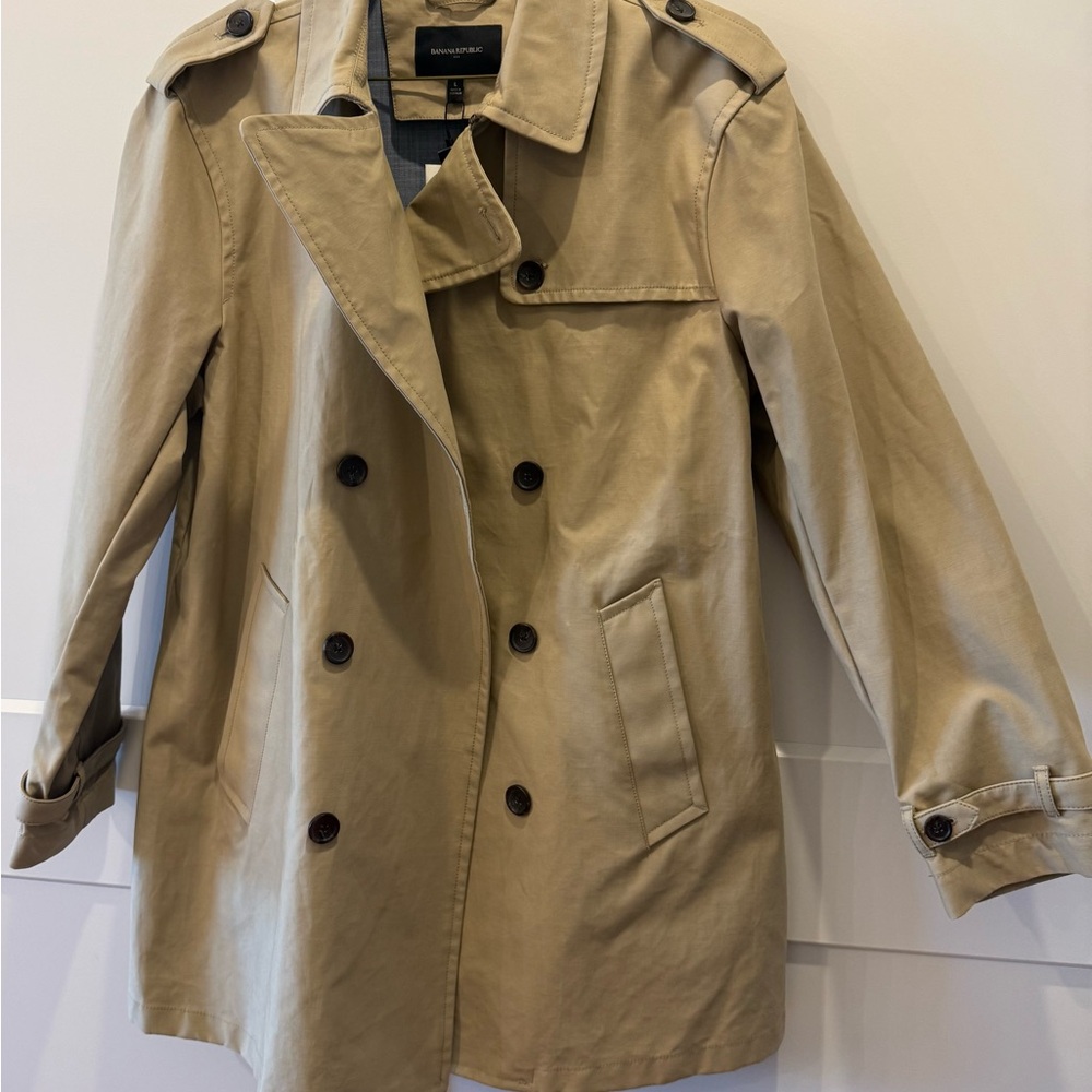 Banana Republic Men’s NWT Tan Double-Breasted Trench Coat